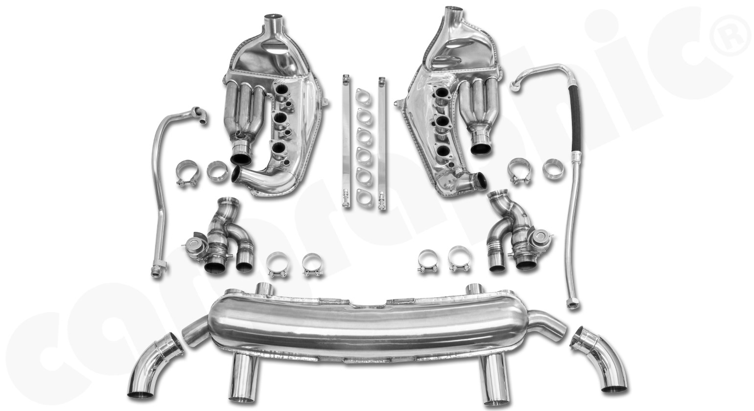 Cargraphic Abgasanlage Porsche 911 G-Modell 2-flutig mit Klappen