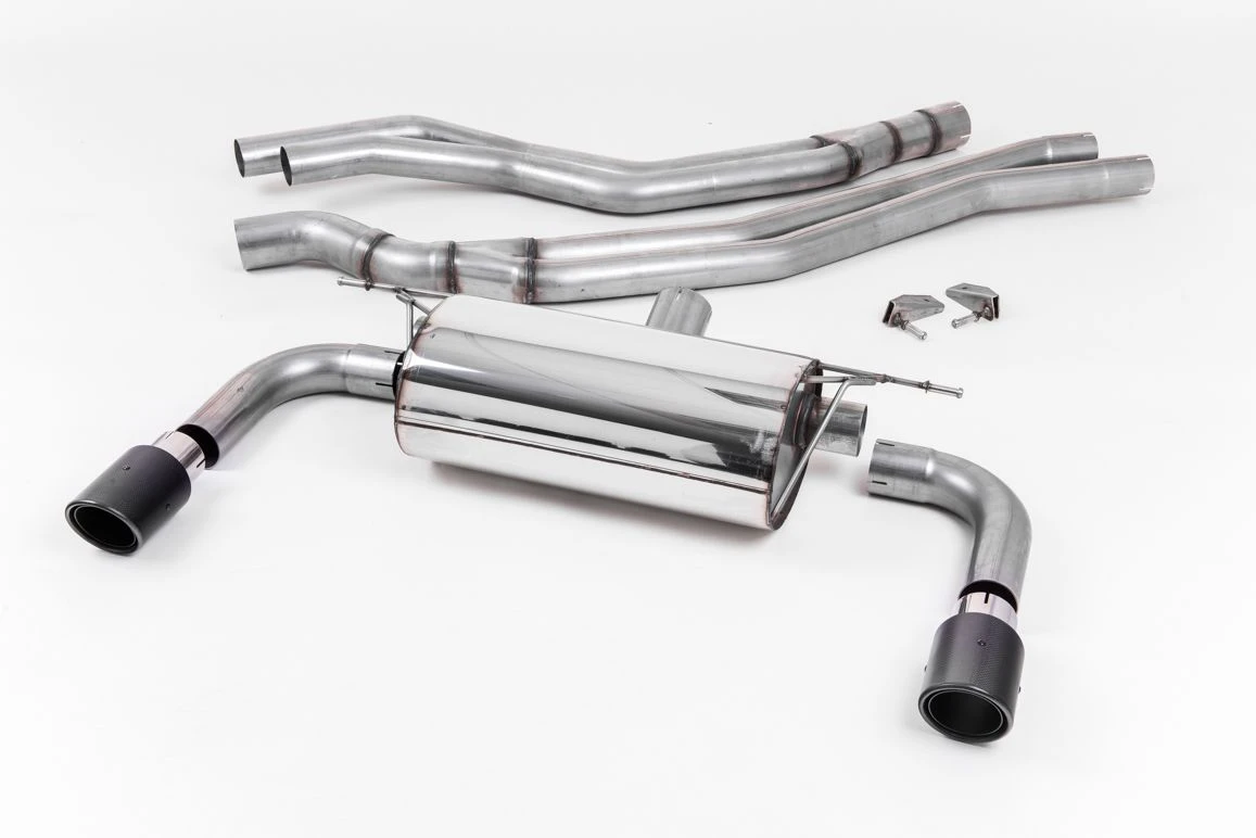 Milltek Klappen Auspuffanlage passend für BWM M2 M240i Coupe F22 ab Kat - gedämpft - carbon Endrohre
