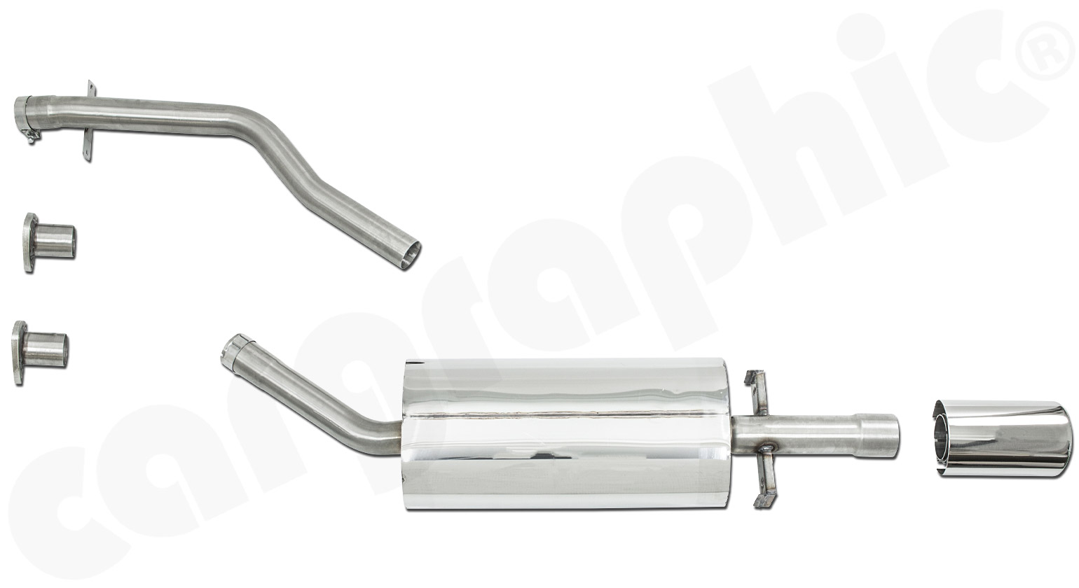 CARGRAPHIC Sport Endschalldämpfer für Porsche 944 2,5L