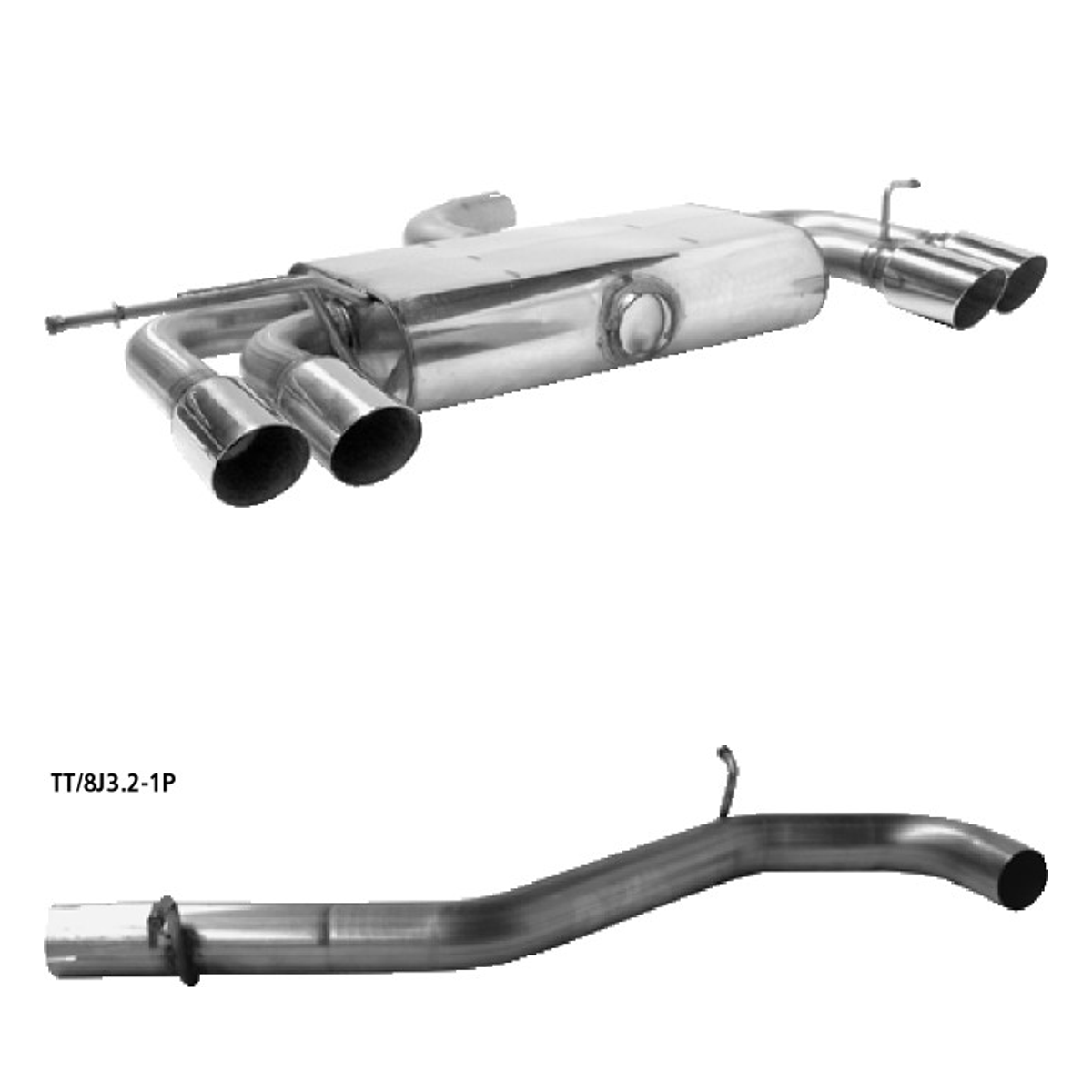 Bastuck Komplettanlage Quattro – Audi A3 8P / S3 8P A3 8P Sportback 2.0l Turbo Quattro