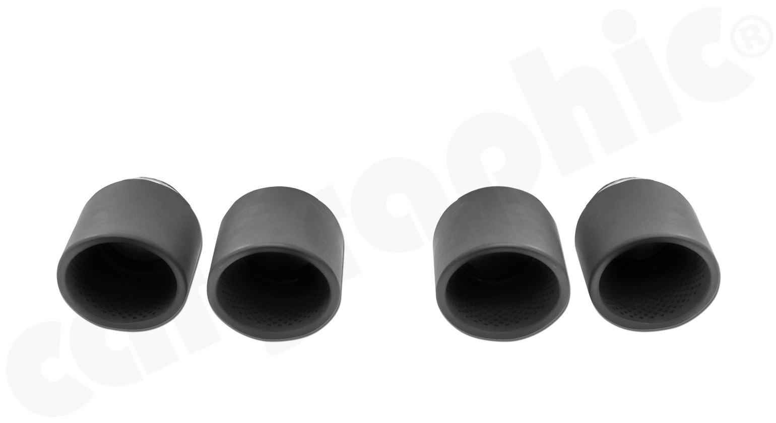 Cargraphic Sport Endrohre Porsche 971 Panamera 4x100mm eingerollt Matt-Schwarz