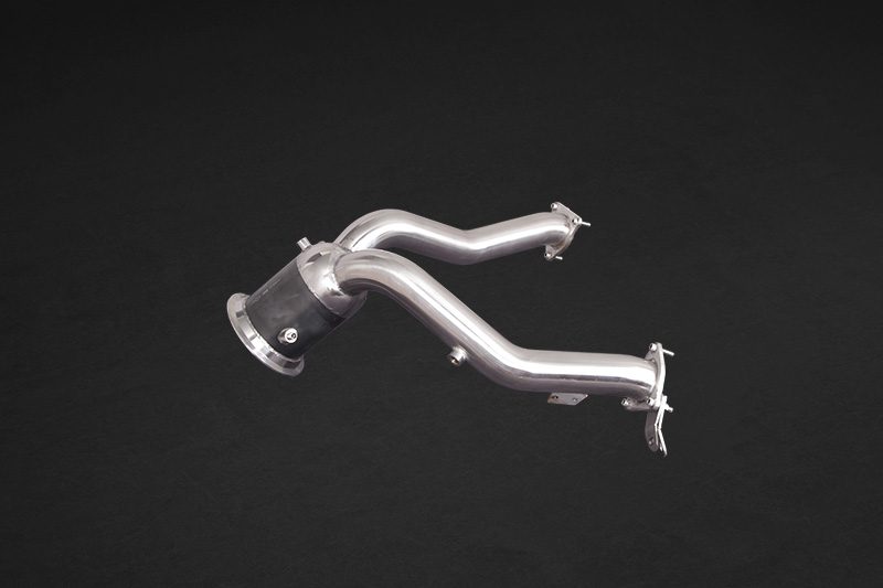 Capristo Downpipe mit 250 Zellen Sportkatalysator für Porsche Macan S V6 Single Turbo Rennsport