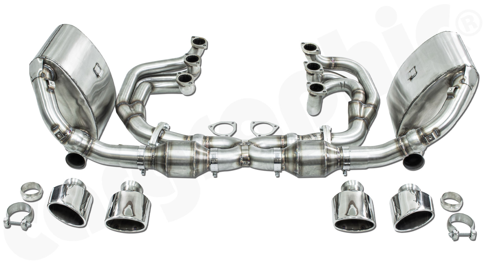 Cargraphic Abgasanlage Porsche 993 ID42 unbeheizt X-Kat oval Super Sound Export