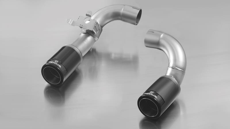 Endrohr-Set li/re je 1 Endrohr Ø 84mm Street Race Black Chrome mit integrierter Klappe