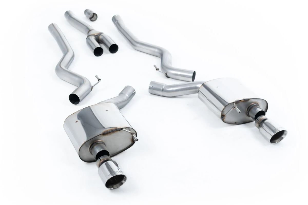 Milltek Sport Auspuffanlage passend für Ford Mustang 2.3 EcoBoost S550 & S650 Doppelauslass - ungedämpft - polierte Endrohre