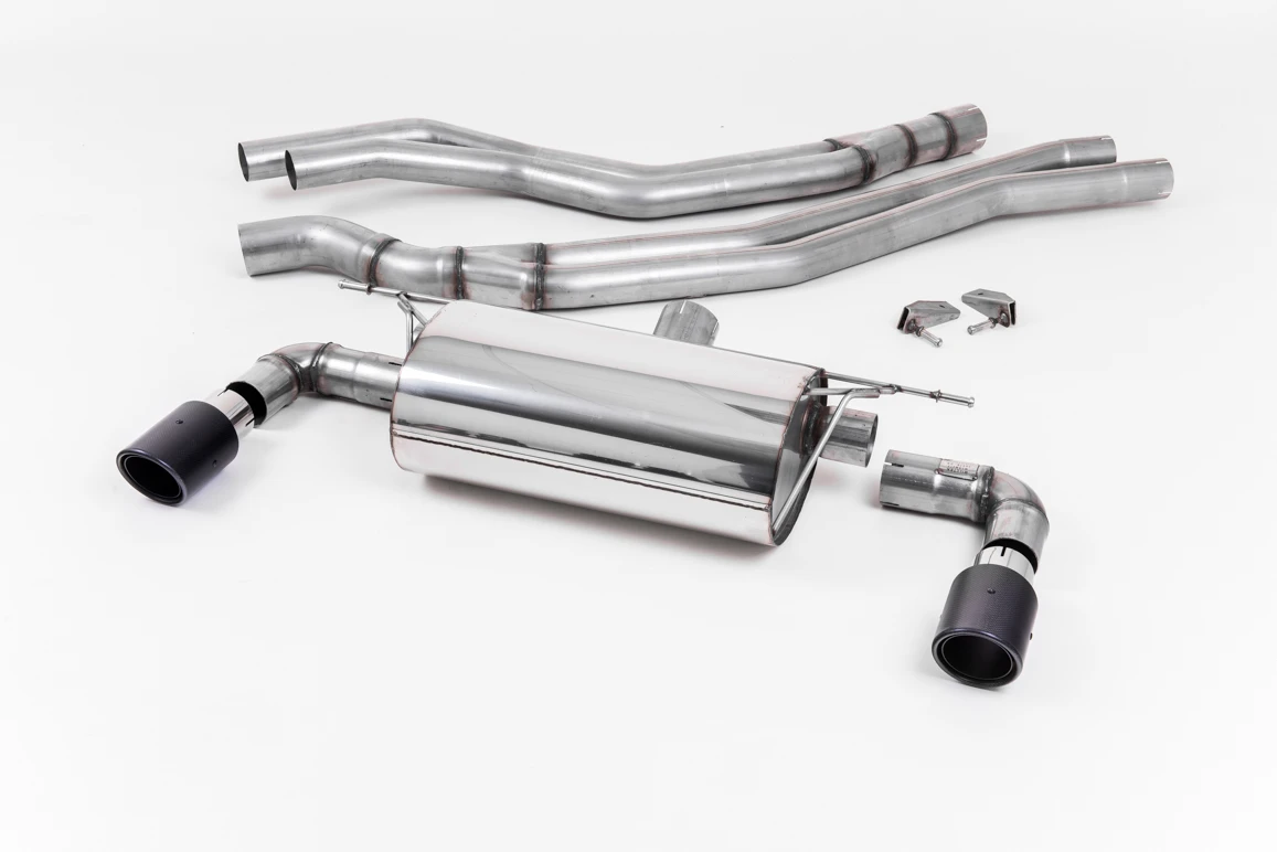 Milltek Sport Auspuffanlage passend für BWM 1 M140i F20&F21 ab Kat gedämpft - carbon Endrohre