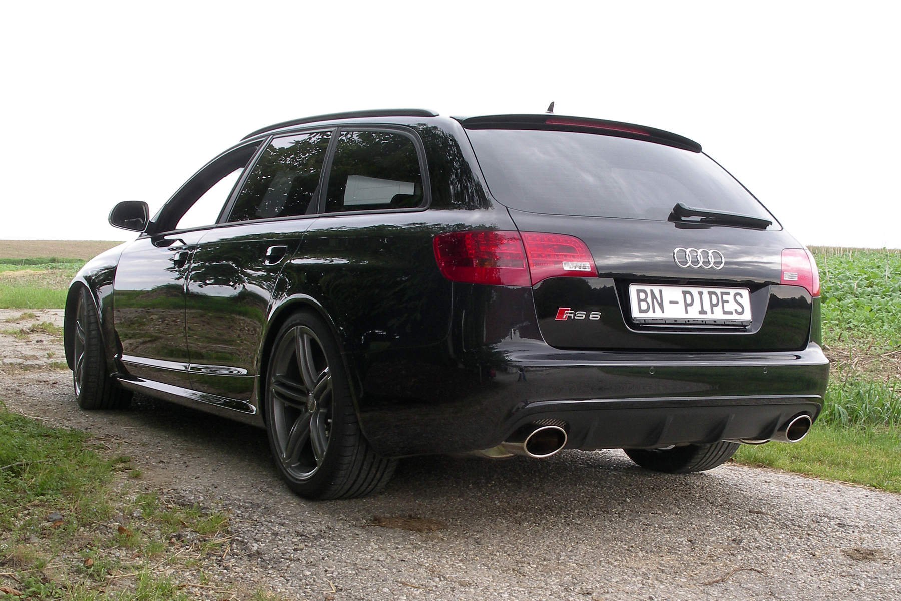 BN-Pipes Sportauspuff Audi RS6 4F Quattro Edelstahl 70mm 2-flutig