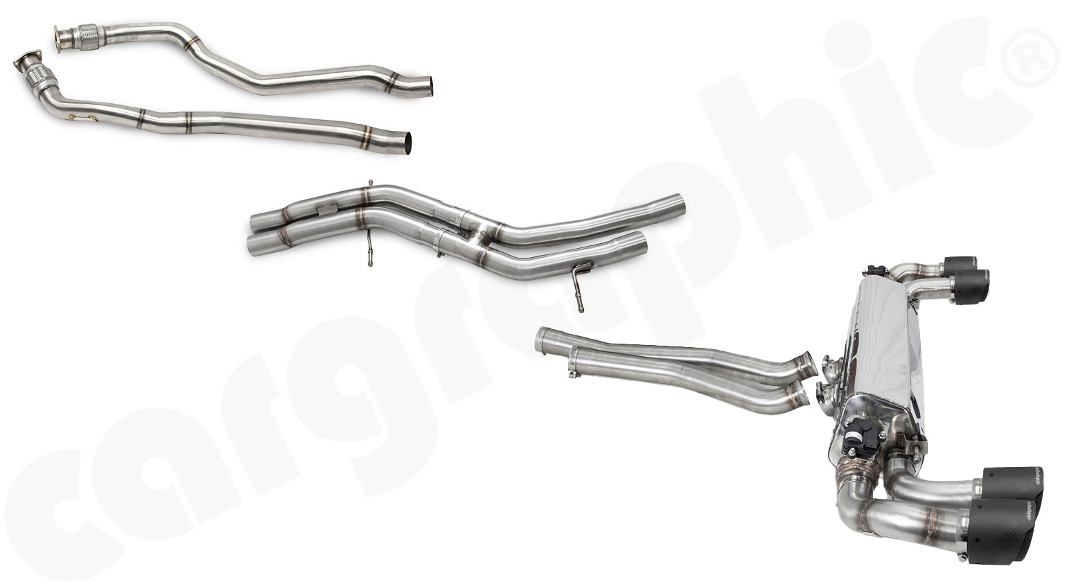 Cargraphic Abgasanlage Katalysator Porsche 9YA Cayenne OPF Carbon Matt mit Logo