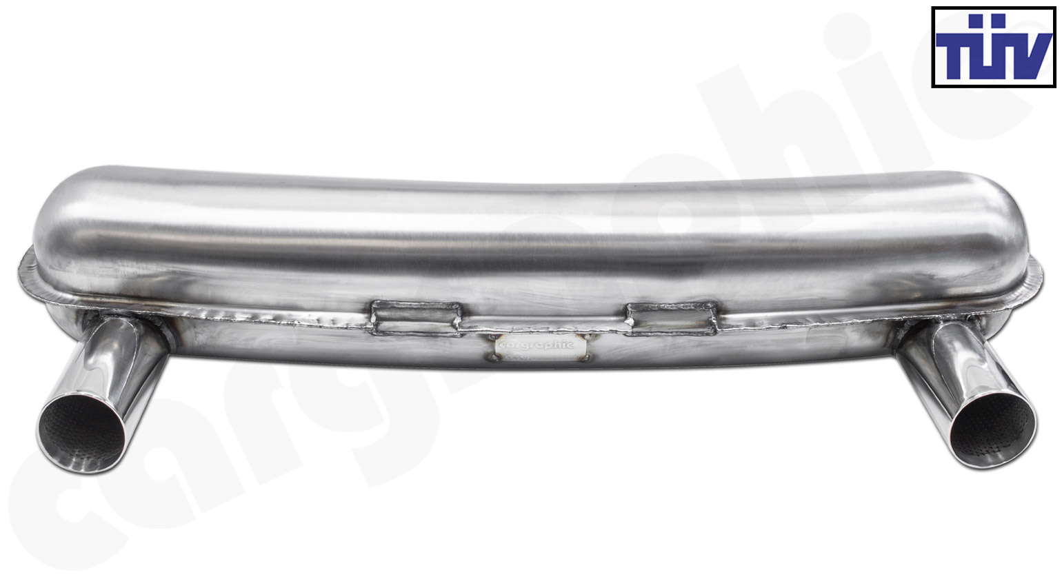 Cargraphic Endschalldämpfer Porsche 911 F/G-Modell 2-Flutig 2x76mm CTC 740mm TÜV Sound