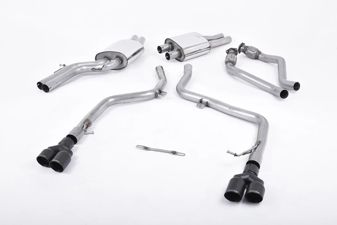 Milltek Racing Sportauspuff passend für Audi S4 & S5 3.0 B8 - schwarz-matte Endrohre 80 mm