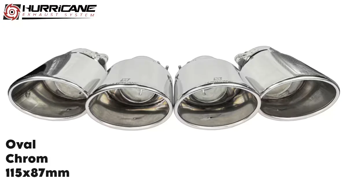 4-flutig Oval Chrom (115x87mm)