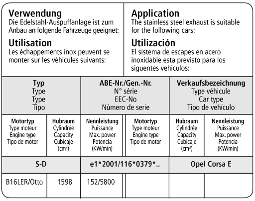 Bastuck Verwendung – Opel Corsa E OPC