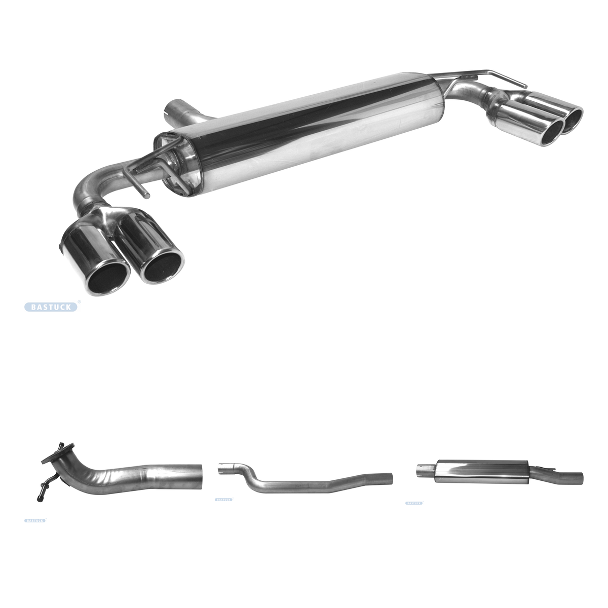Bastuck Komplettanlage Quattro – Opel Astra K Astra K 1.0l