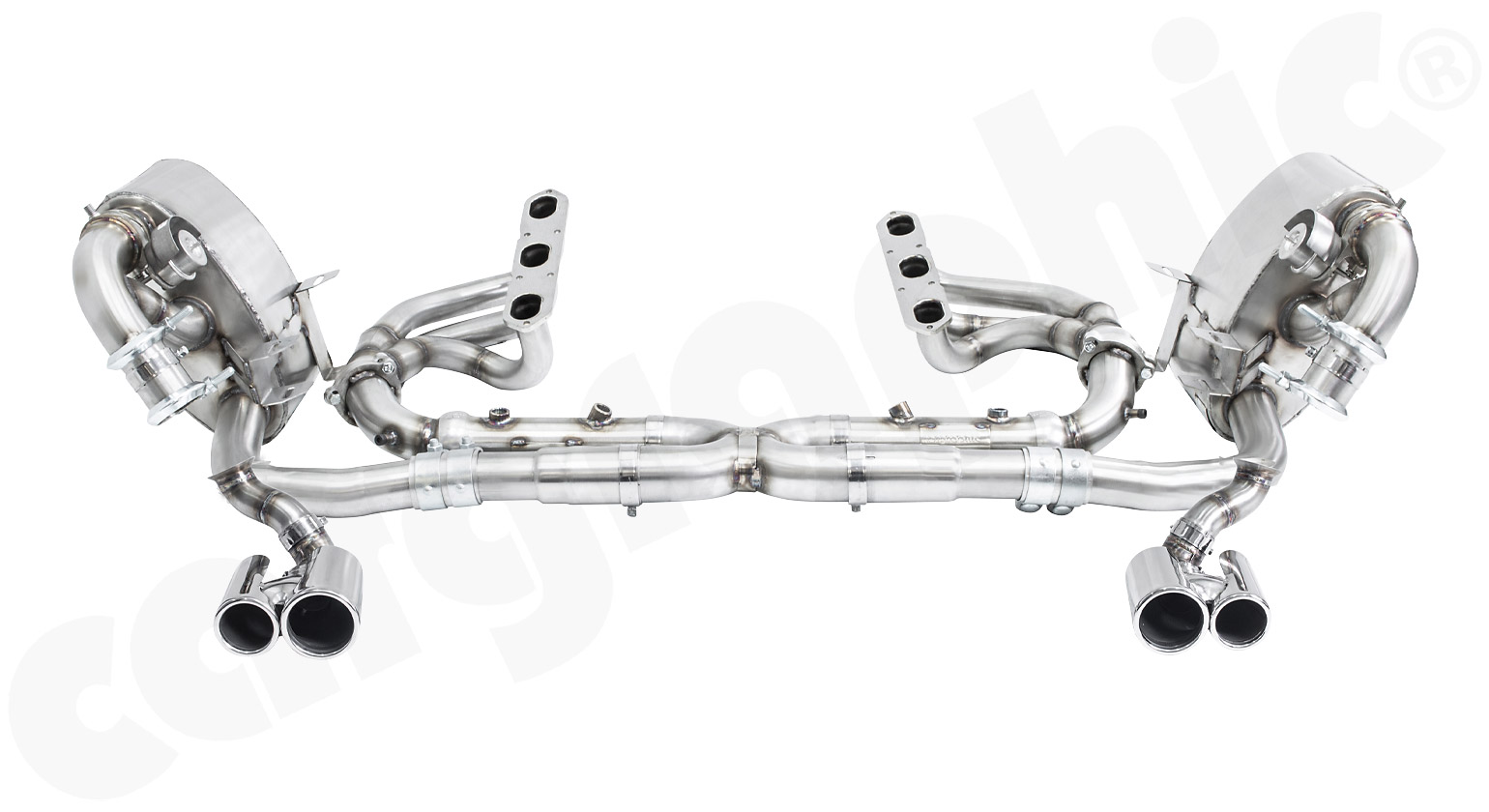 Cargraphic Abgasanlage Porsche 996.2 4S Endrohrsatz 2x89/76mm Klappen Sound/Super Sound