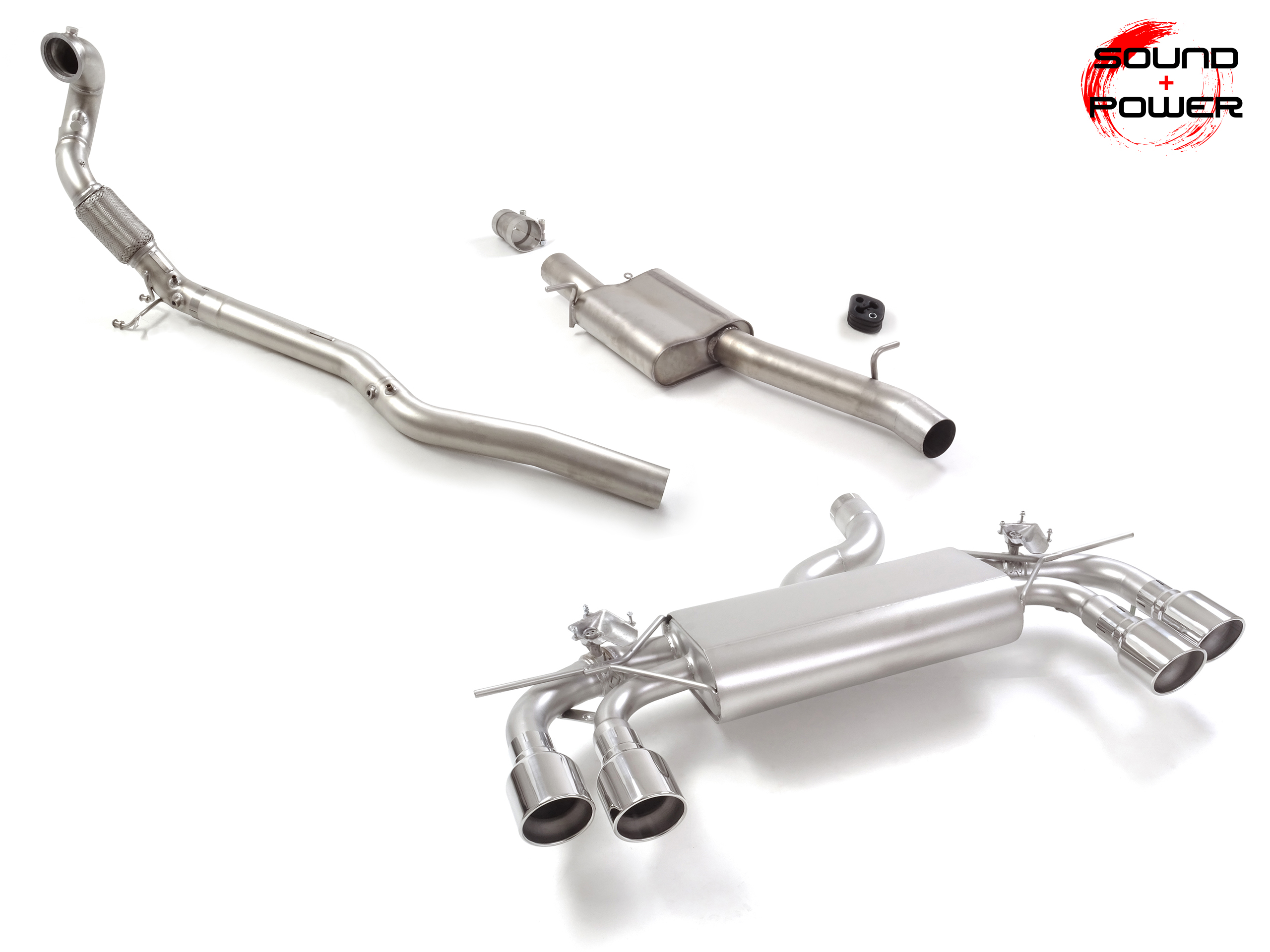 Sportauspuff VW Golf 8 R 2.0 TSI mit Klappe 2x102mm | Ragazzon