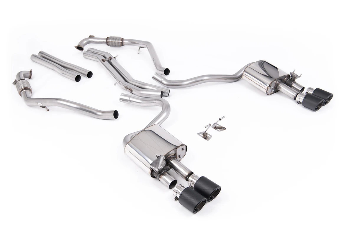 Milltek Sport Abgasanlage passend für Audi S5 B9 Coupé & Sportback 3.0 V6 Turbo non-resonated - Carbon Endrohre