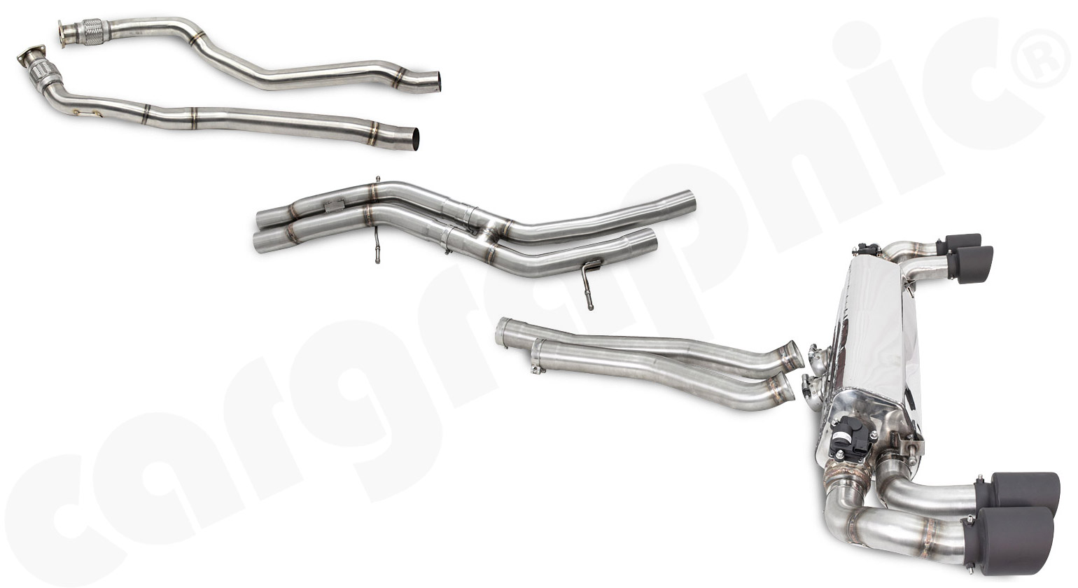 CARGRAPHIC Sport Abgasanlage ab Kat mit Klappen für Porsche Cayenne 3 (Typ 536) 2,9L V6