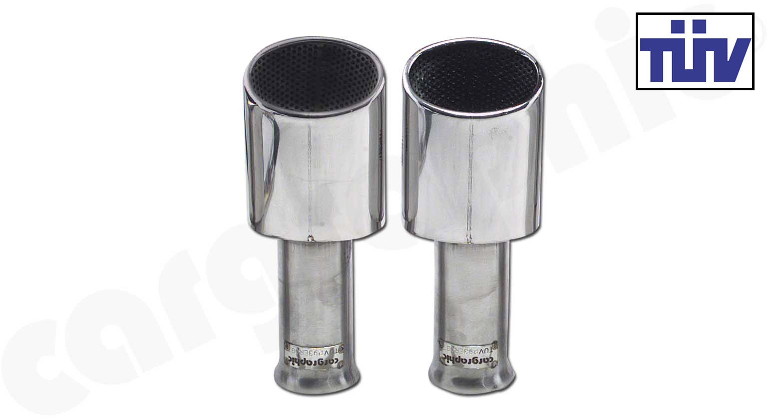 Cargraphic Endrohrsatz Porsche 965 Turbo 2x115x85mm oval eingerollt