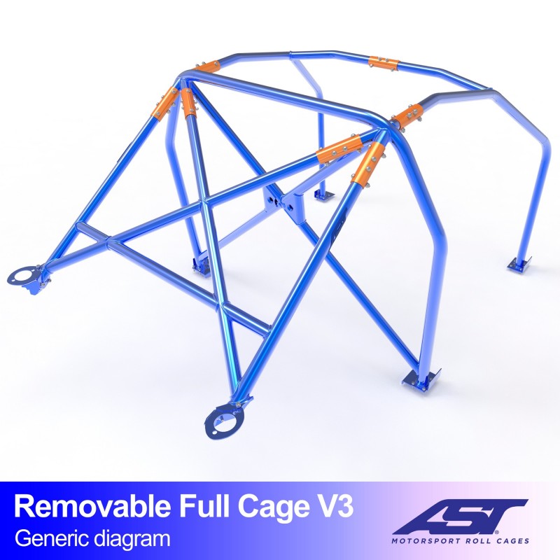 Arco de Seguridad FORD Fiesta (Mk4) 3-door Hatchback REMOVABLE FULL CAGE V3