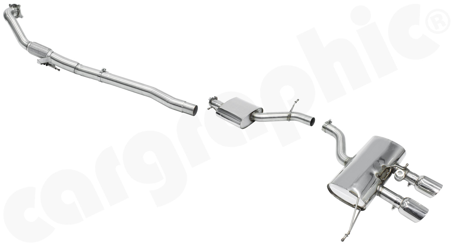 Cargraphic Abgasanlage Volkswagen Golf VI R 2x100mm MODENA Super Sound