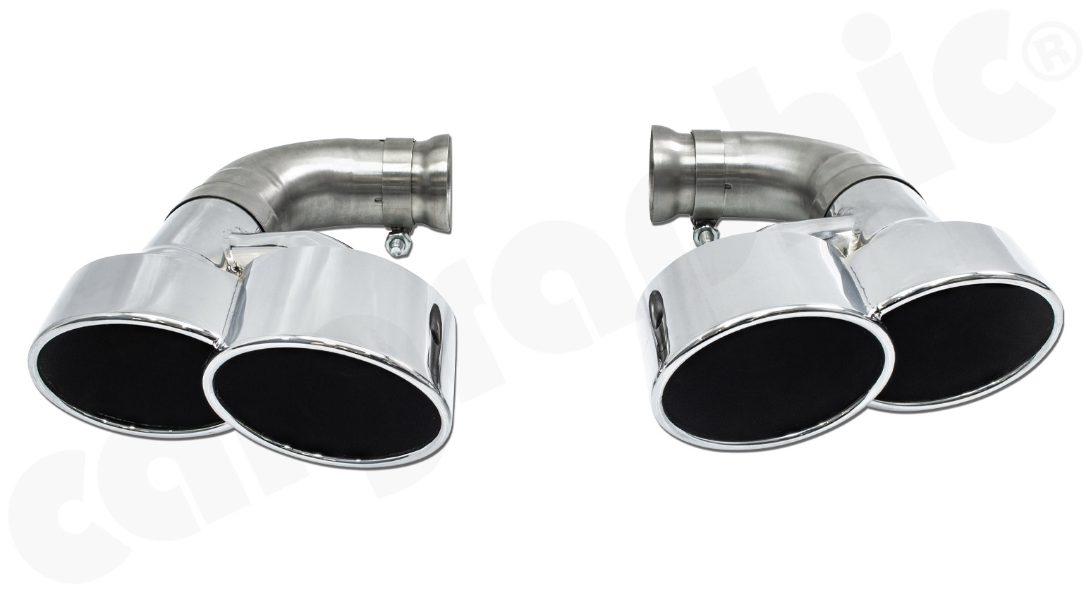 Cargraphic Doppelendrohrsatz Porsche 958.1 Cayenne Benzin 2x125x95mm oval