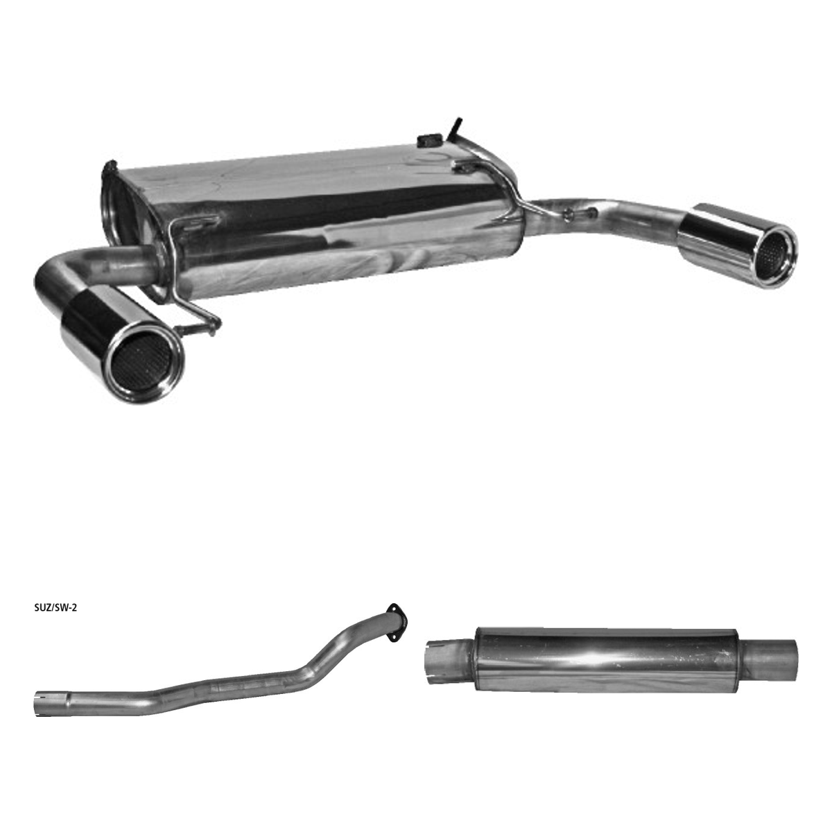 Bastuck Komplettanlage Twin – Suzuki Swift Typ EZ/MZ Swift Typ EZ/MZ Sport 1600
