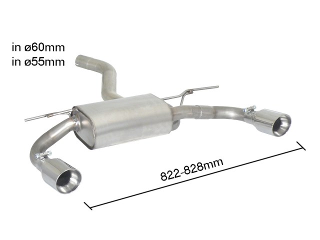 Sportauspuff BMW 318d F34 Gran Turismo 2x90mm ECE | Ragazzon