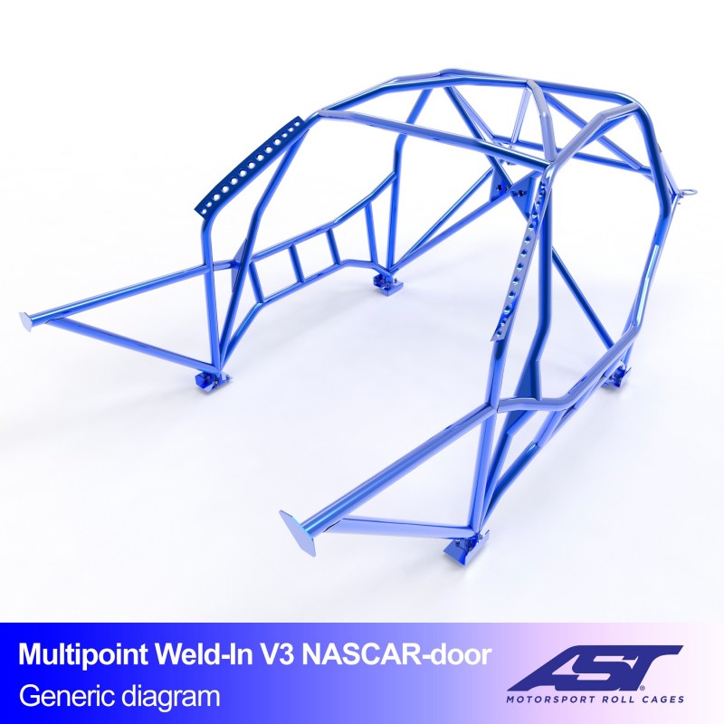 Kafig  NISSAN Silvia (PS13) 2-door Coupe MULTIPOINT WELD IN V3 NASCAR-door für drift