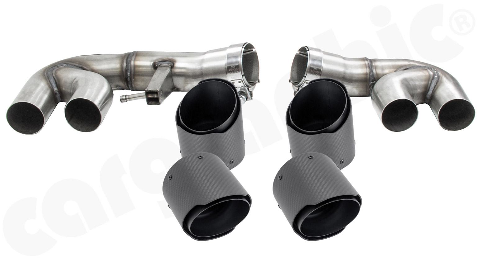 Cargraphic Endrohrsatz BMW X5 G05 4x100mm Edelstahlliner Diesel Sicht-Carbon