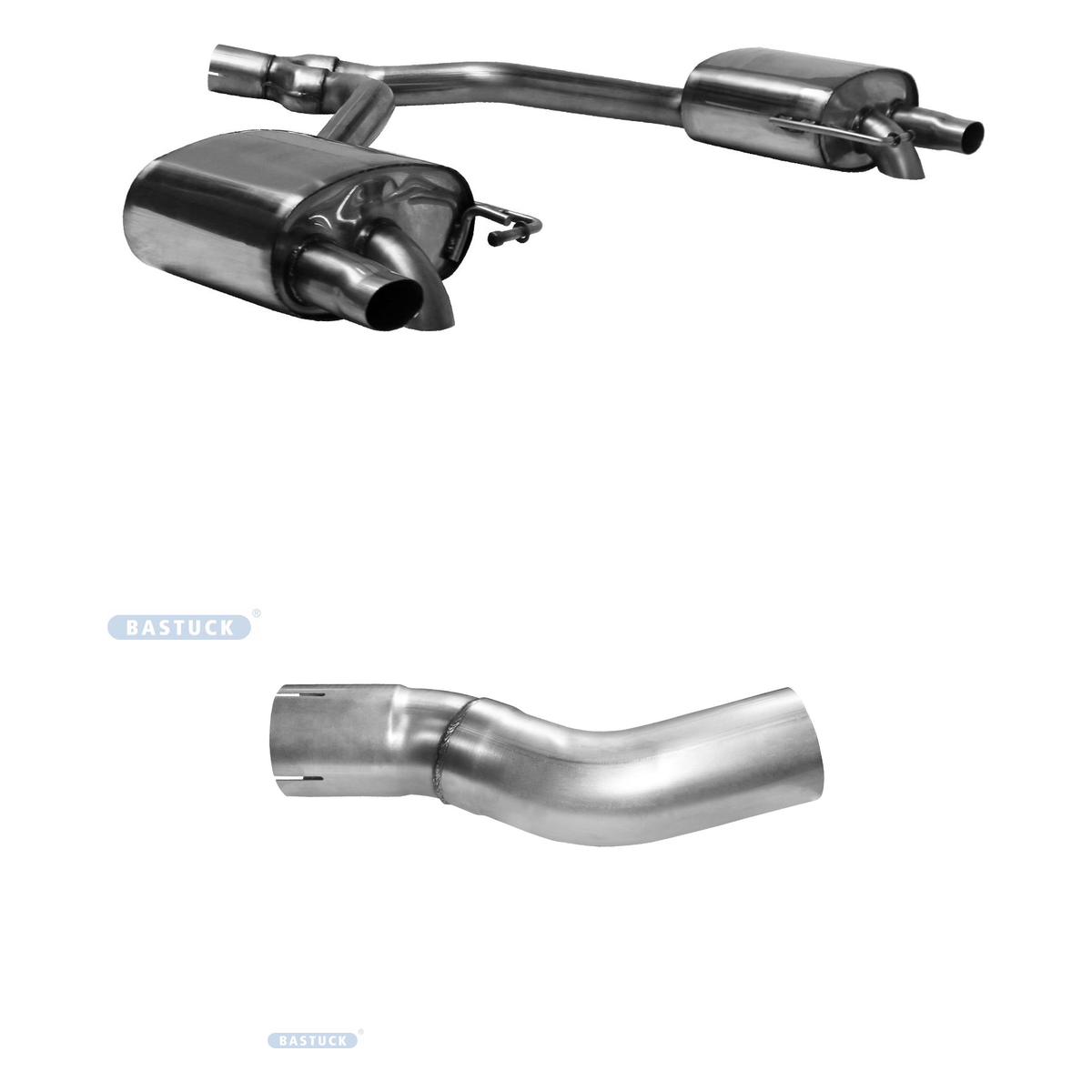 Bastuck Endschalldämpfer Twin – Audi A4 B9 / A5 F5 TFSI A4 B9 / A5 F5 TFSI Facelift Frontantrieb ab 10/2019 (Modelljahr 2020)