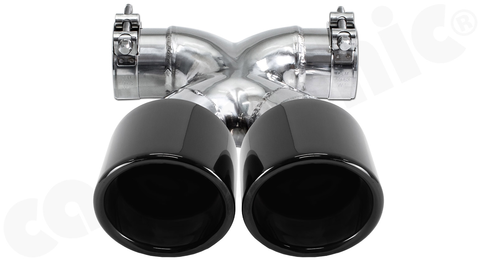 Cargraphic Doppelendrohr Porsche 718 (982) Boxster/Cayman 100mm Glanz-Schwarz/Schwarzchrom