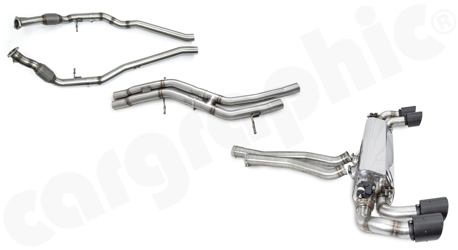 CARGRAPHIC Sport Abgasanlage ab Kat für Porsche Cayenne 3 (Typ 536) 4,0L V8 GTS Turbo