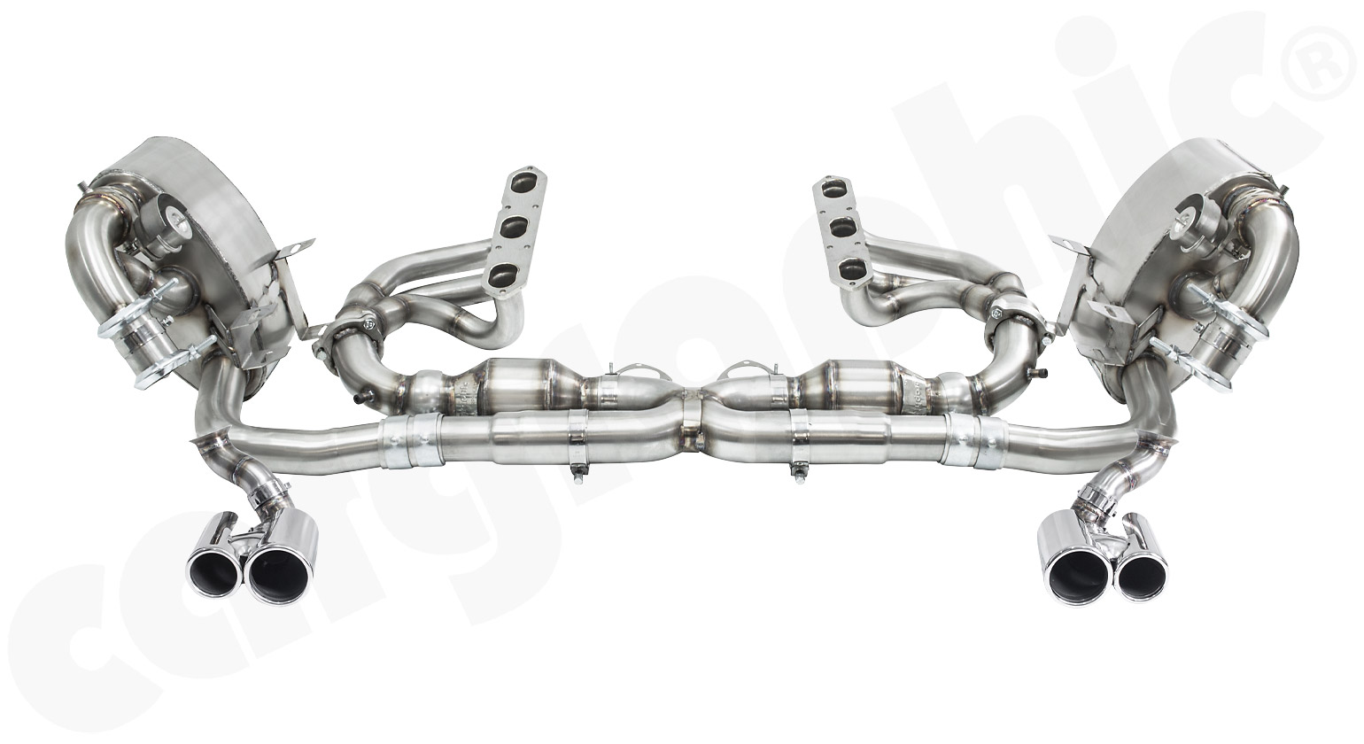 Cargraphic Abgasanlage Porsche 996.2 Carrera 4S 2x89/76mm Abgasklappen Sound/Super Sound