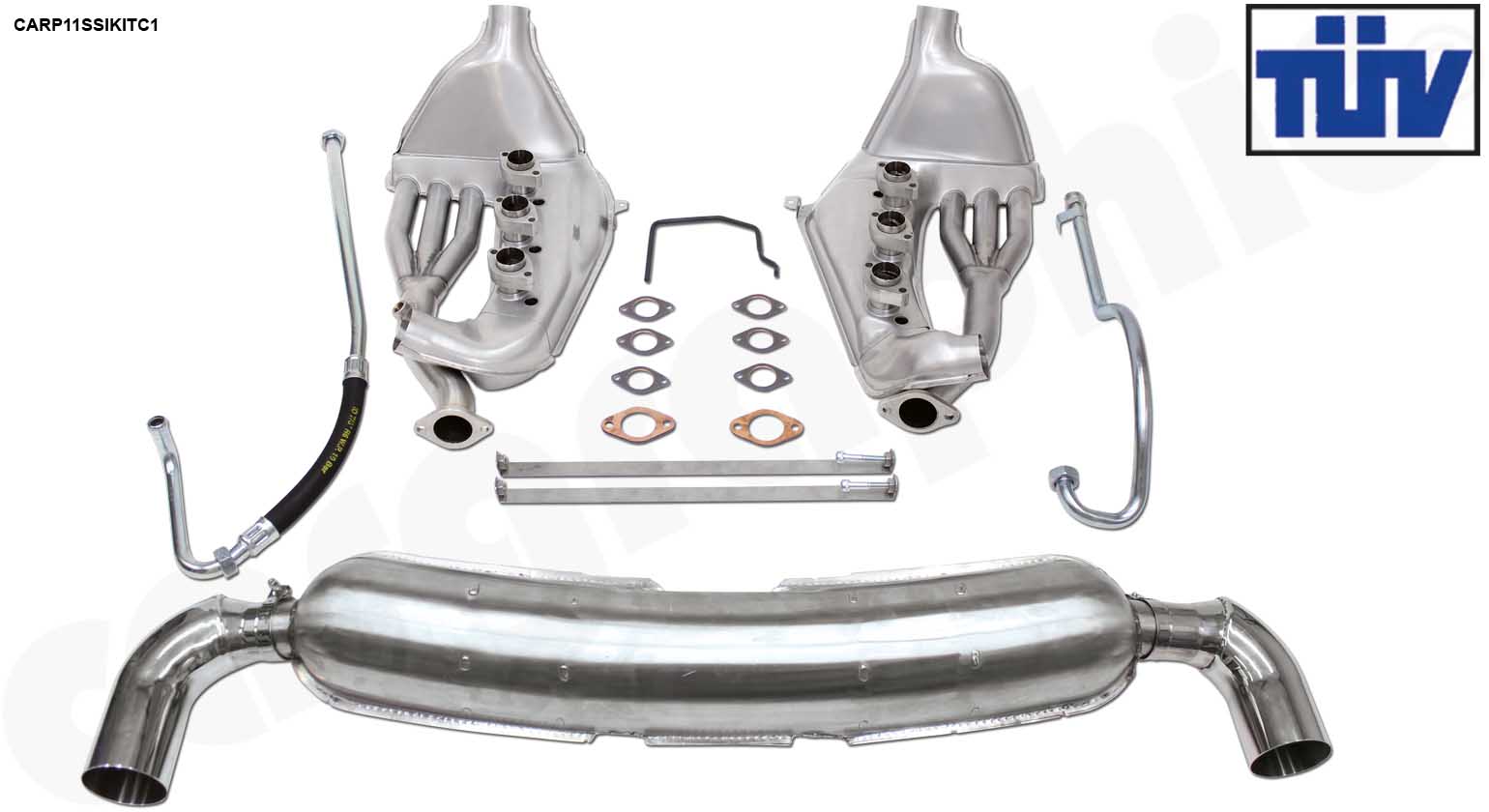 Cargraphic Abgasanlage Porsche 911 G-Modell C1 2-flutig Heizlufteingang TÜV Sound