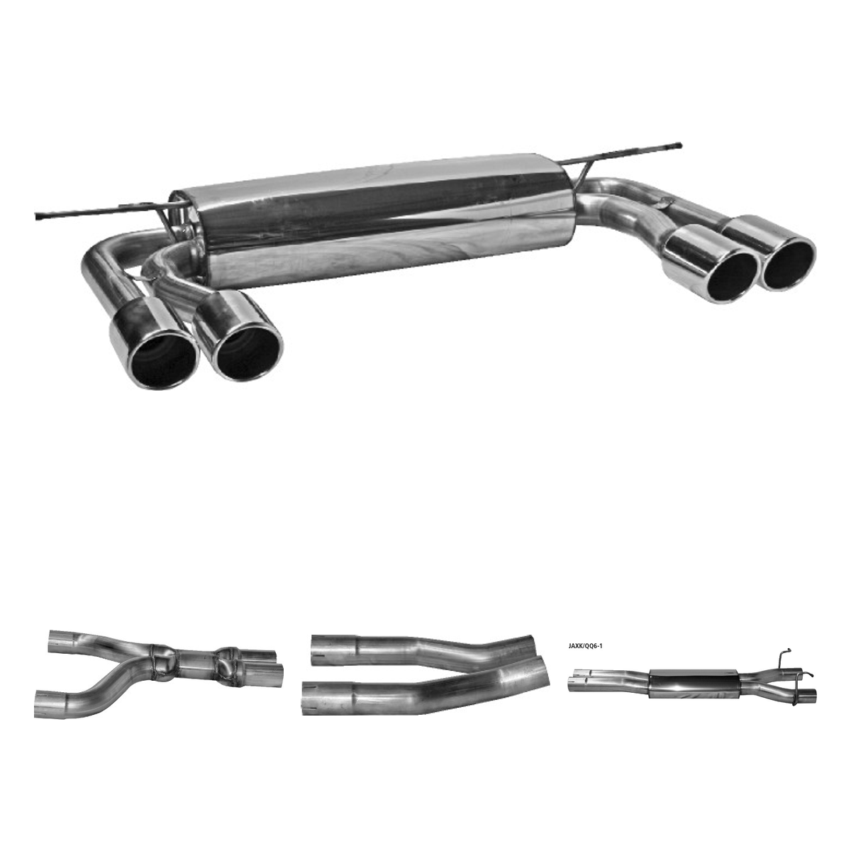 Bastuck Komplettanlage Quattro – Jaguar XK / XKR Typ QQ6 XK / XKR Typ QQ6 Coupé+Cabrio ab Bj. 2006