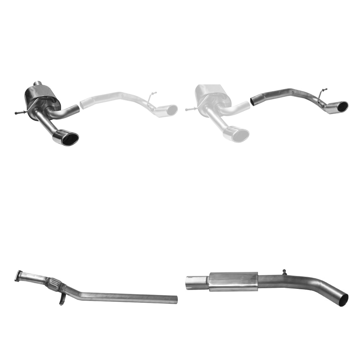 Bastuck Komplettanlage Twin – Renault Clio 4 Clio 4 1.0l Turbo