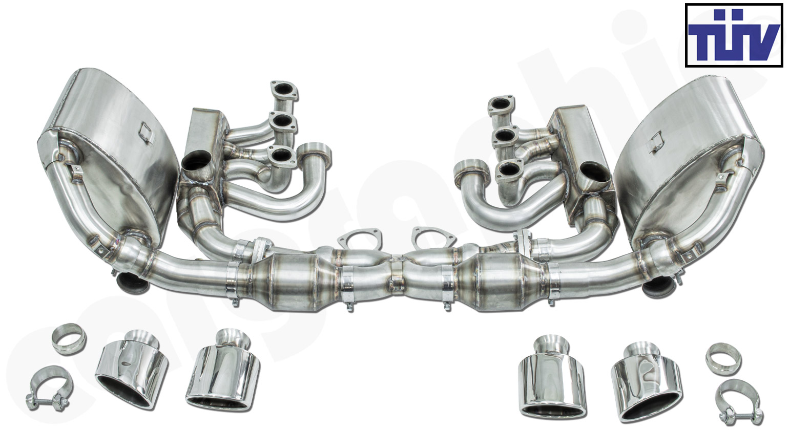 Cargraphic Abgasanlage Porsche 993 ID42 beheizt X-Kat oval TÜV Sound