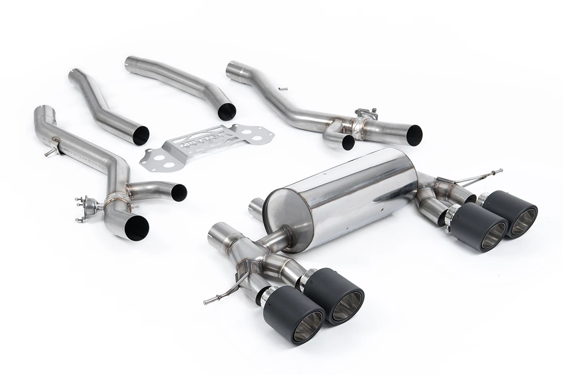 Milltek Sport Auspuffanlage passend für BWM M3 Competition G80/G81 3.0 Turbo & M4 Competition G82 S58 - carbon Endrohre