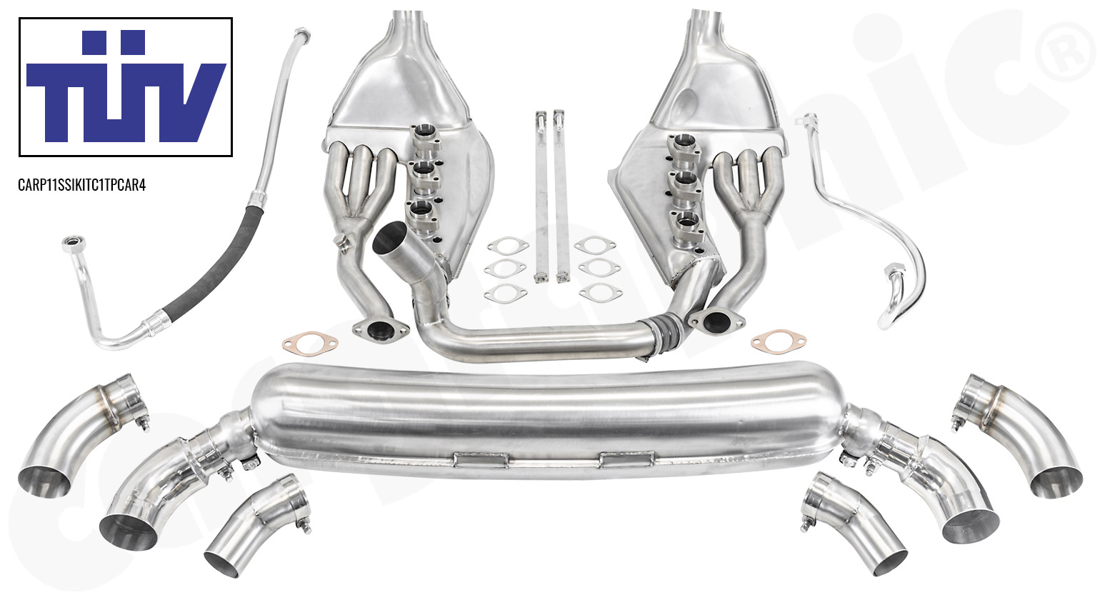 Cargraphic Abgasanlage Porsche 911 G-Modell C1 2-flutig Heiztransferrohr TÜV Sound