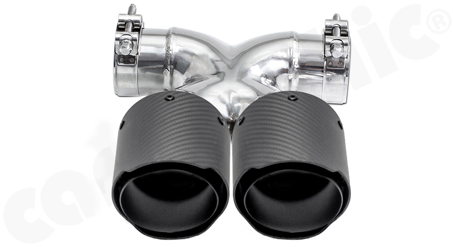 Cargraphic Endrohre Porsche 987 Boxster/Cayman 2x100mm Sicht-Carbon Schwarz-Matt