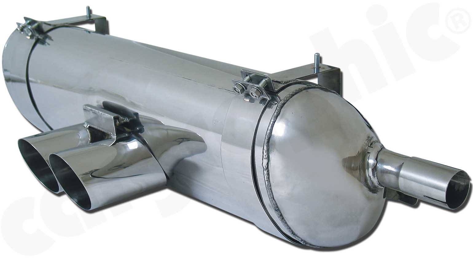 Cargraphic Endschalldämpfer Porsche 986 Boxster 2,5l 2x89mm TÜV Sound