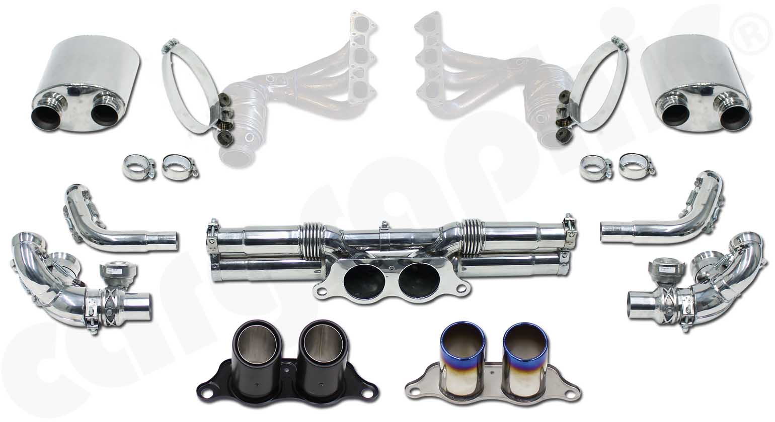 CARGRAPHIC Sportabgassystem Kit 1 - Leichtbau für Porsche 991 GT3 / GT3 RS