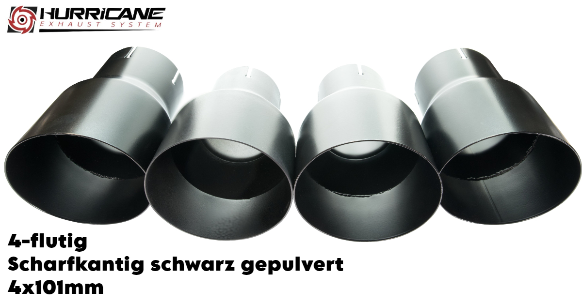 4-flutig rund scharfkantig schwarz gepulvert (4x101mm)