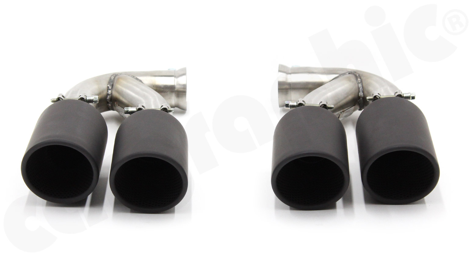Cargraphic Endrohre Porsche 958.1 Cayenne Diesel 4x100mm Mattschwarz Thermopaint