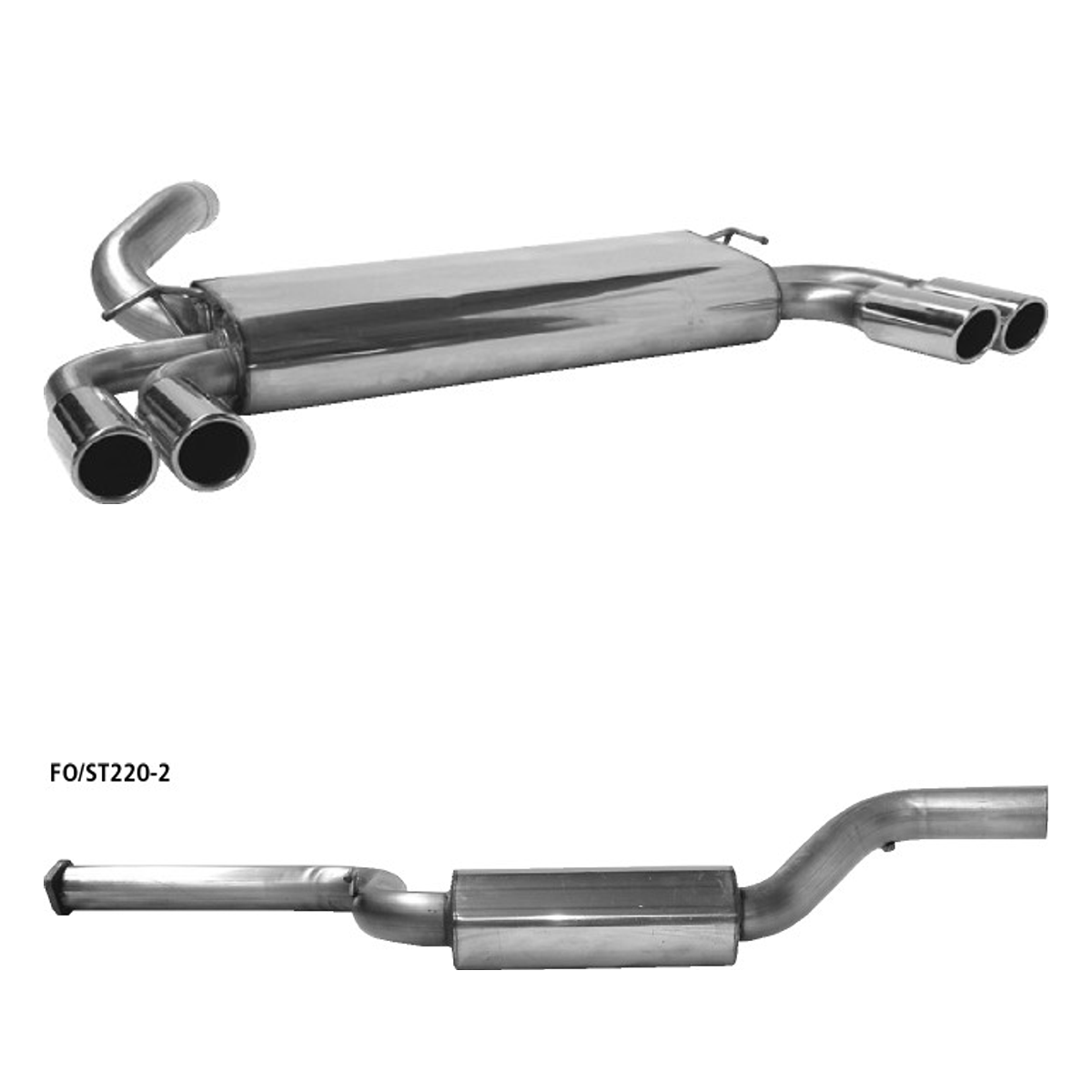 Bastuck Komplettanlage Quattro – Ford Focus 2 Focus 2 ST (ab Bj. 2005)