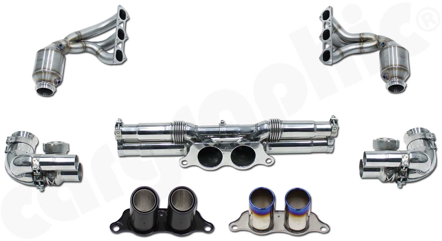CARGRAPHIC Sportabgassystem Kit 6 - Leichtbau für Porsche 991 GT3 / GT3 RS