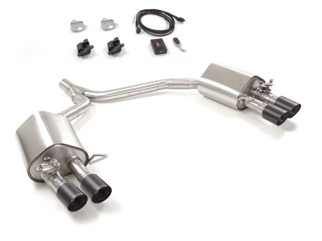 Sportauspuff Audi A5 2.0 TFSI B8 2x90mm Carbon Shot Klappe ECE | Ragazzon