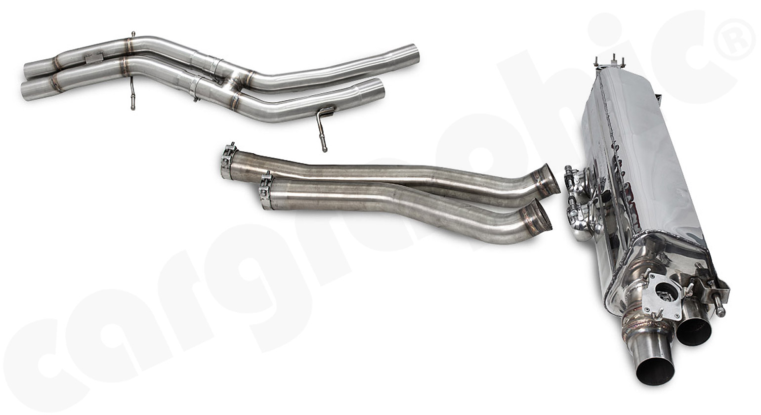 Cargraphic Abgasanlage Porsche Cayenne S E3 ab DP OE-Endrohre Sound/Super Sound