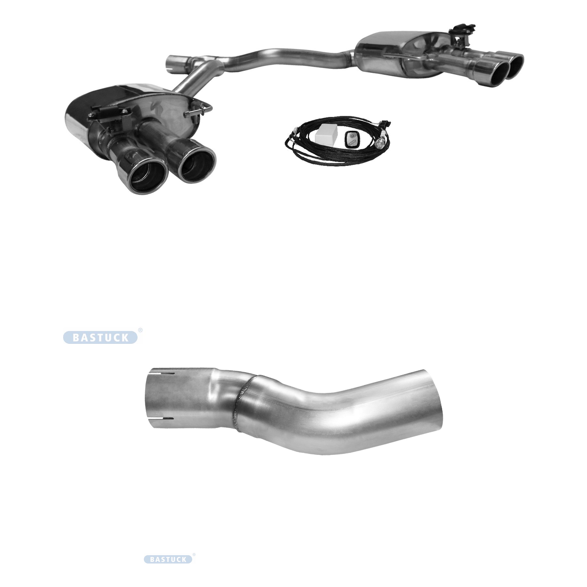 Bastuck Endschalldämpfer Quattro – Audi A4 B9 / A5 F5 TFSI A4 B9 Frontantrieb ab 2015 / A5 F5 Frontantrieb ab 2016
