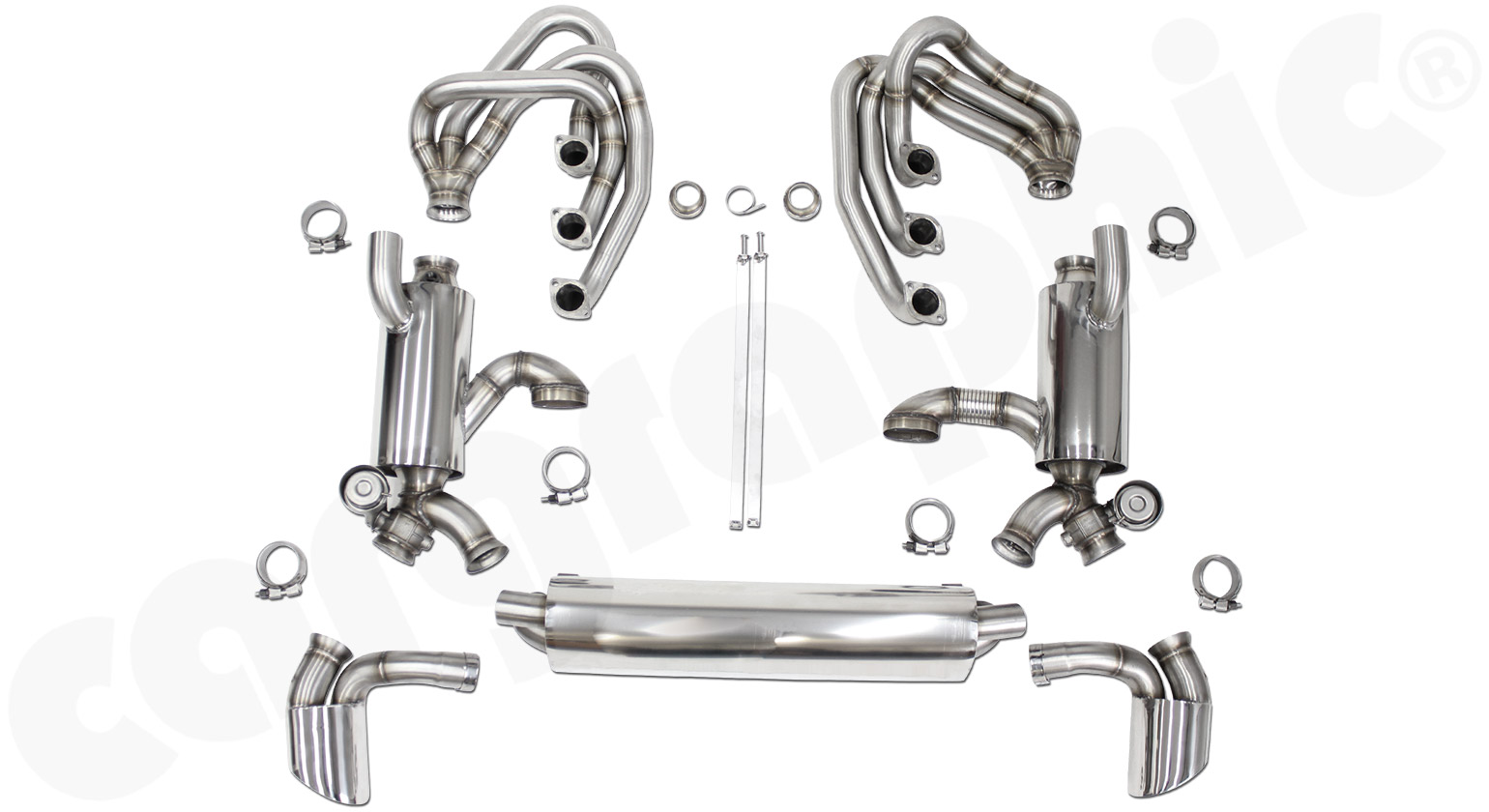 Cargraphic Abgasanlage 964 ID42 ohne Kat Heizverblechung Klappen Sound / Super Sound Plus
